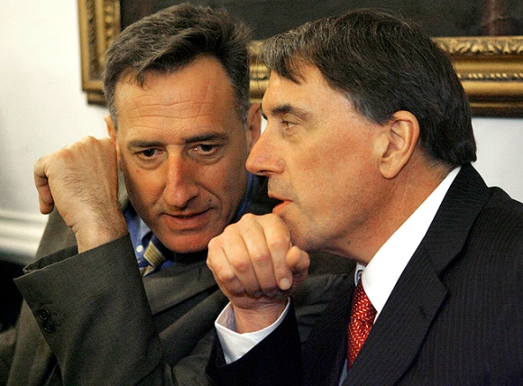 MEDICARE MESS: Outgoing Democratic state Sen. Peter Galbraith (right) says Gov. Peter Shumlin’s handling of Medicare is causing anxiety among seniors.